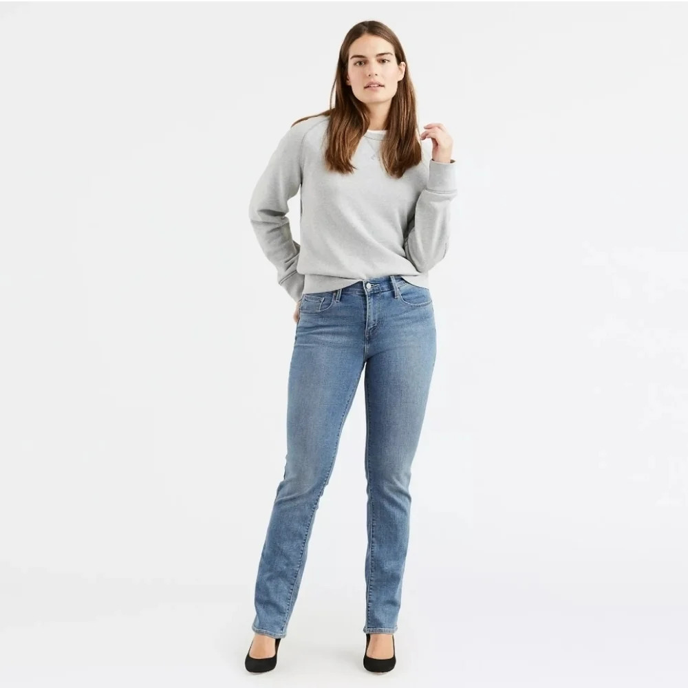 Levis 505 straight Leg Medium wash denim jeans casual size 31